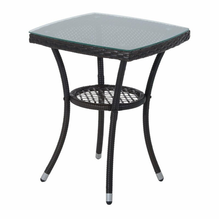 Dreamline Outdoor Furniture Garden Patio Seating Set 1+2 2 Chairs and Table Set Balcony Furniture Coffee Table Set(Black)