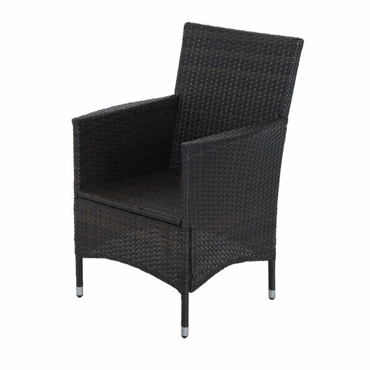 Dreamline Outdoor Furniture Garden Patio Seating Set 1+2 2 Chairs and Table Set Balcony Furniture Coffee Table Set(Black)