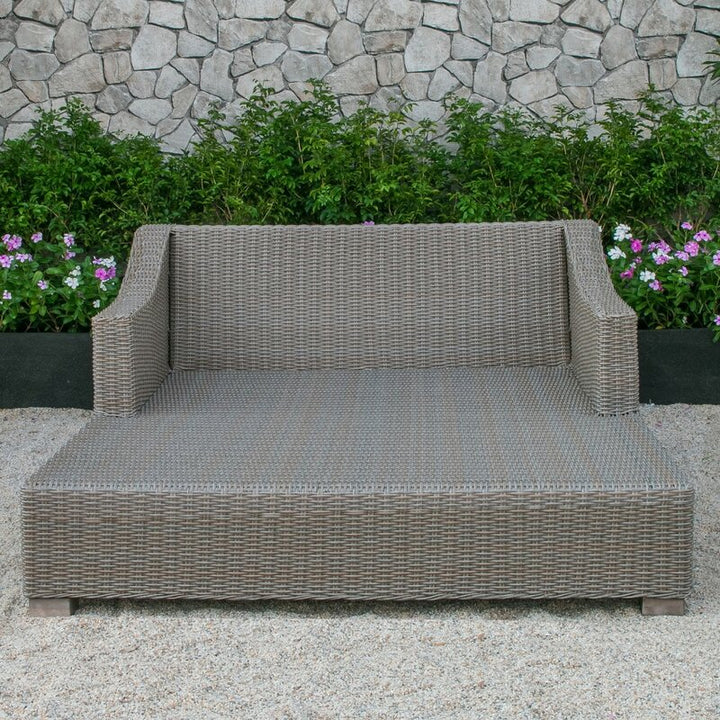 Dreamline Outdoor Furniture Poolside Sunbed With Cushion Daybed (Brown)