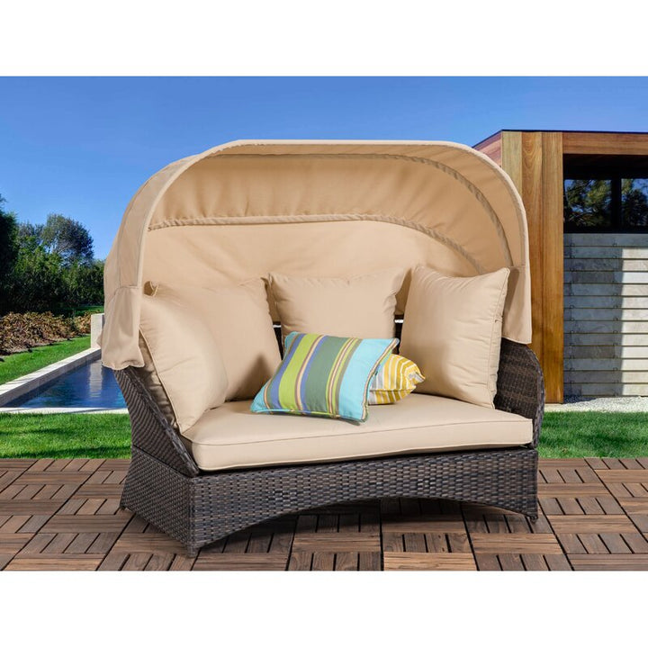Dreamline Outdoor Furniture Poolside Sunbed With Cushion Daybed (Brown)
