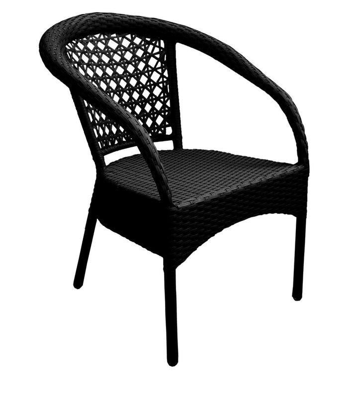 Dreamline Outdoor Furniture Garden Patio Seating Set 1+4 4 Chairs and Table Set Balcony Furniture Coffee Table Set (Black)