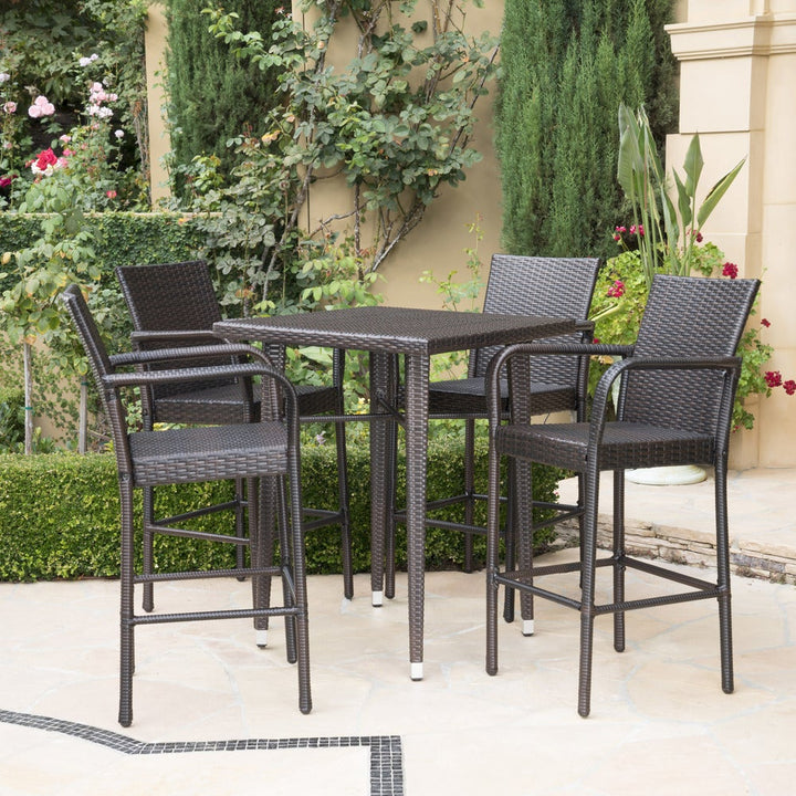 Dreamline Outdoor Bar Sets Garden Patio Bar Sets 1+4 4 Chairs and 1 Table Set Balcony Bar Table Set