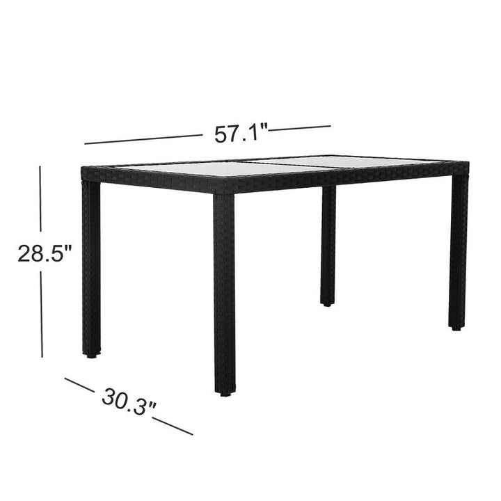 Dreamline Outdoor Garden Patio Dining Set 1+6 6 Chairs and 1 Table Set Outdoor Furniture (Black)