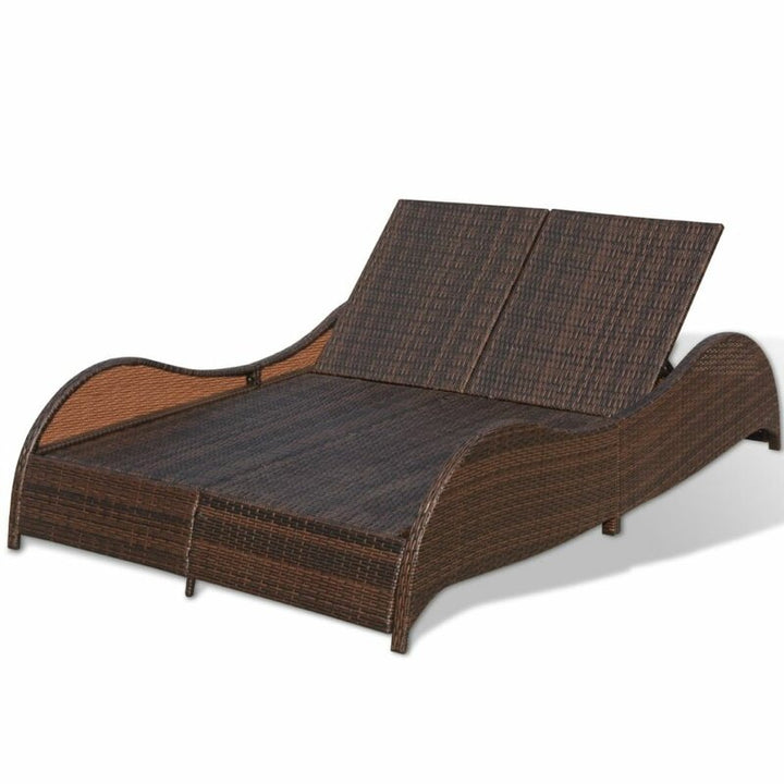 Capone Outdoor Poolside Sunbed With Cushion Daybed (Black/Brown)