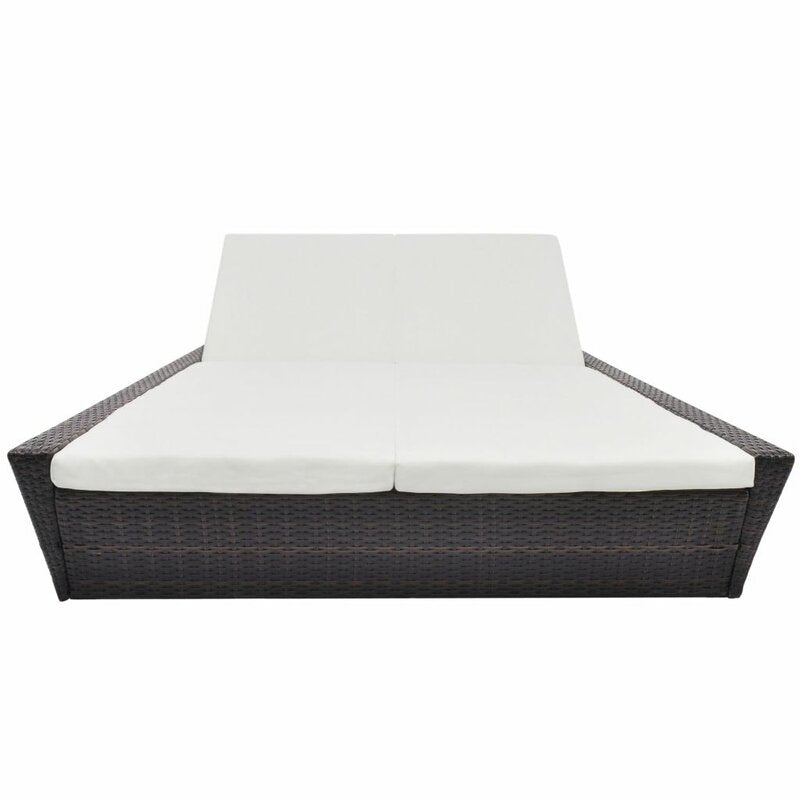 Adalberto Outdoor Poolside Sunbed With Cushion Daybed (Black/Brown)