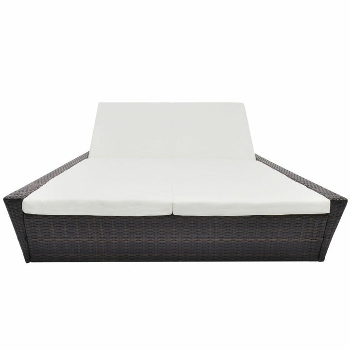 Adalberto Outdoor Poolside Sunbed With Cushion Daybed (Black/Brown)