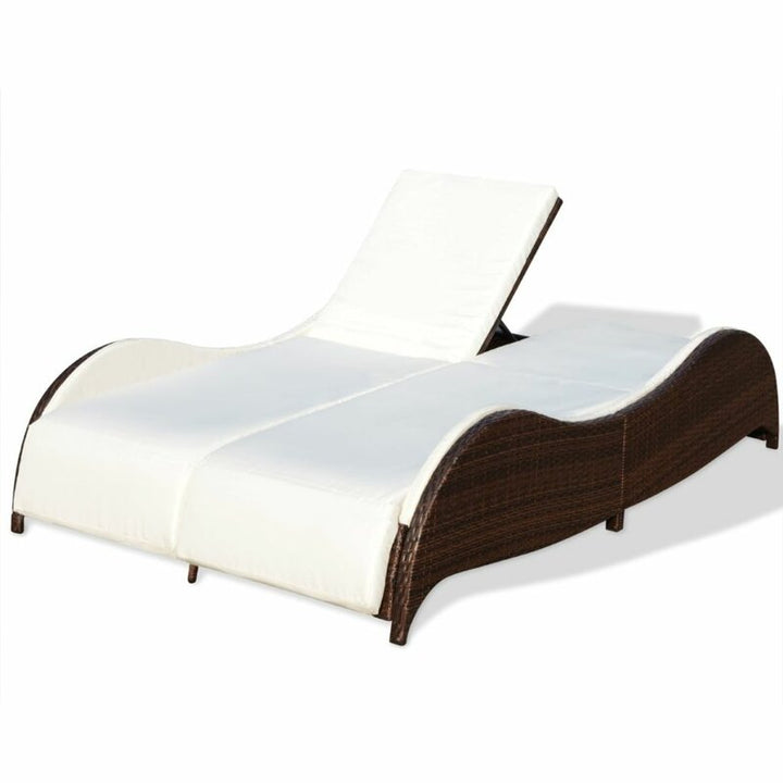 Capone Outdoor Poolside Sunbed With Cushion Daybed (Black/Brown)