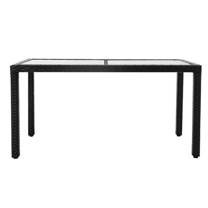 Dreamline Outdoor Garden Patio Dining Set 1+6 6 Chairs and 1 Table Set Outdoor Furniture (Black)