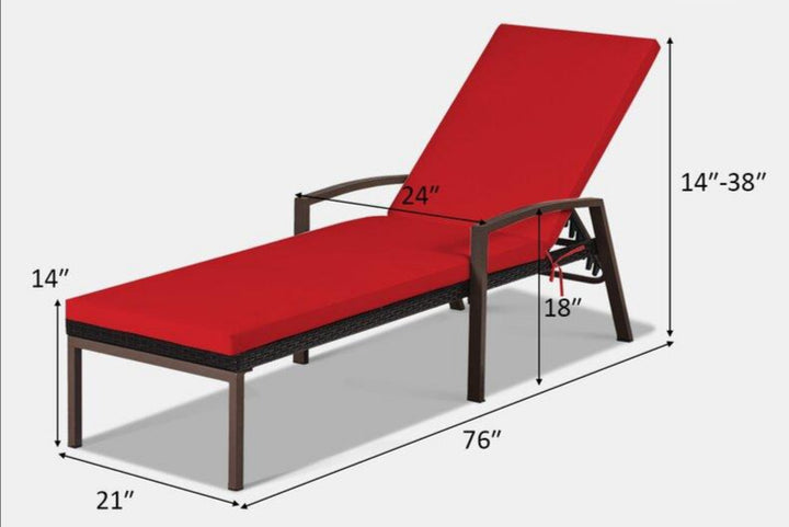 Dreamline Outdoor Furniture Poolside Lounger With Cushion Swimming Pool Lounger