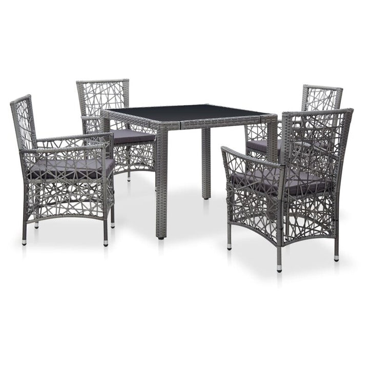 Dreamline Outdoor Garden Patio Dining Set 4 Chairs and 1 Table Set Outdoor Furniture