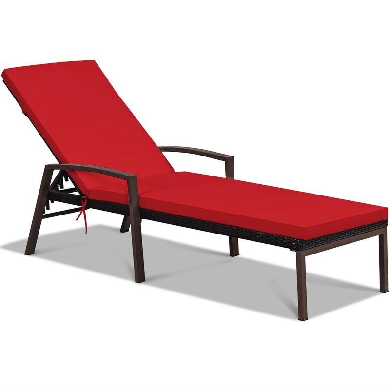 Dreamline Outdoor Furniture Poolside Lounger With Cushion Swimming Pool Lounger