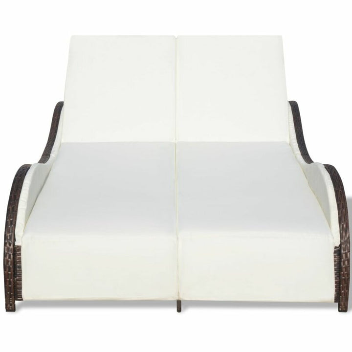 Capone Outdoor Poolside Sunbed With Cushion Daybed (Black/Brown)