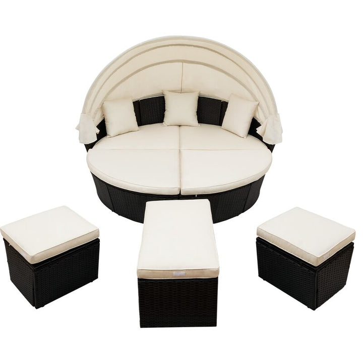 Dreamline Outdoor Furniture Poolside Sunbed With Cushion Daybed (Black)