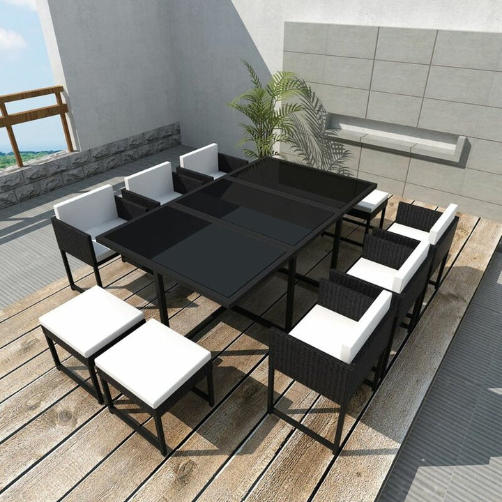 Dreamline Outdoor Garden Patio Dining Set 6 Chairs, 4 Ottoman and 1 Table Set Outdoor Furniture