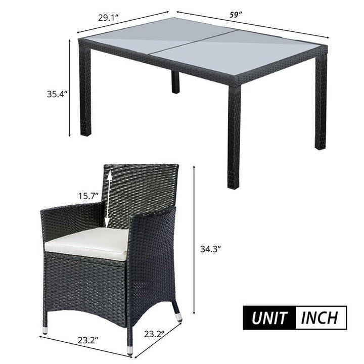 Dreamline Outdoor Garden Patio Dining Set 1+6 6 Chairs and 1 Table Set Outdoor Furniture (Black)