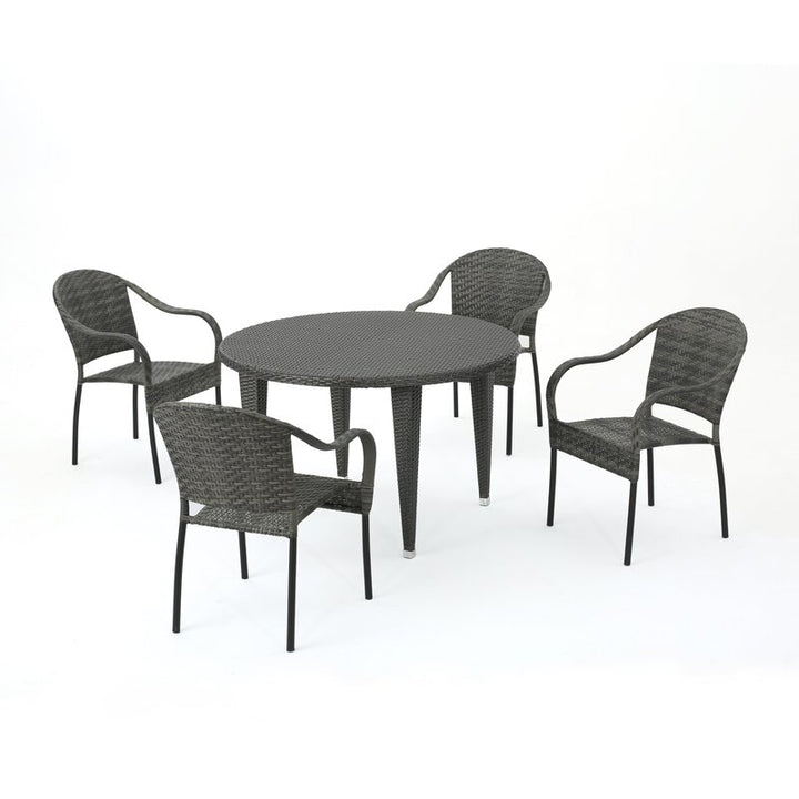 Dreamline Outdoor Garden Patio Dining Set 4 Chairs and 1 Table Set Outdoor Furniture