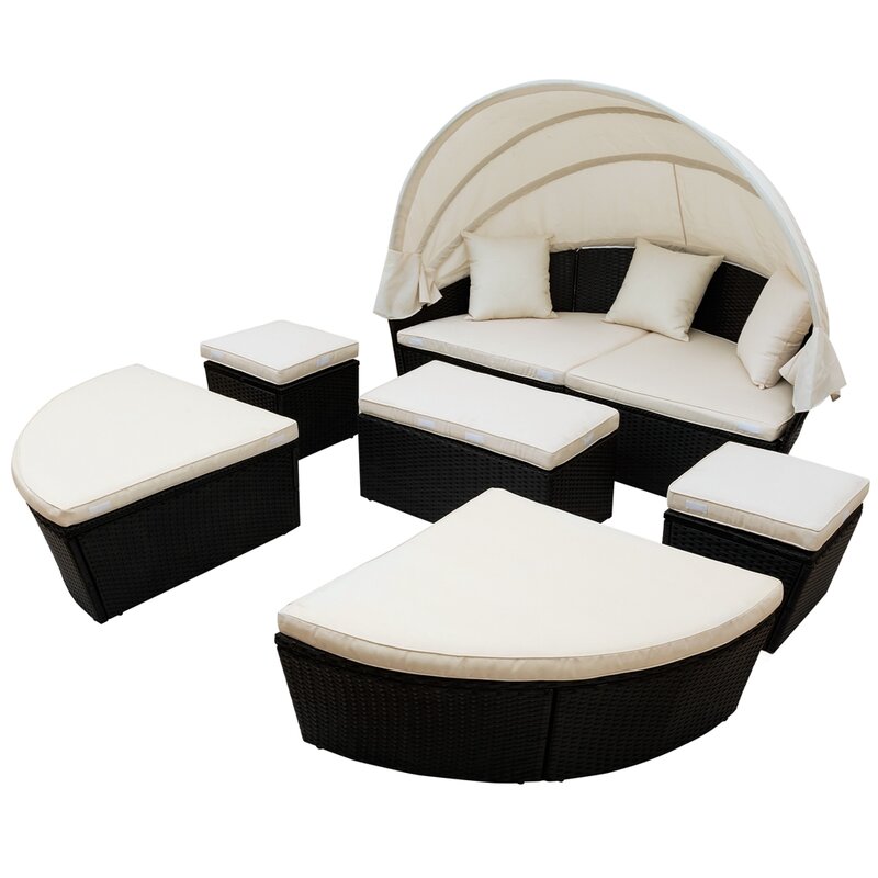 Dreamline Outdoor Furniture Poolside Sunbed With Cushion Daybed (Black)