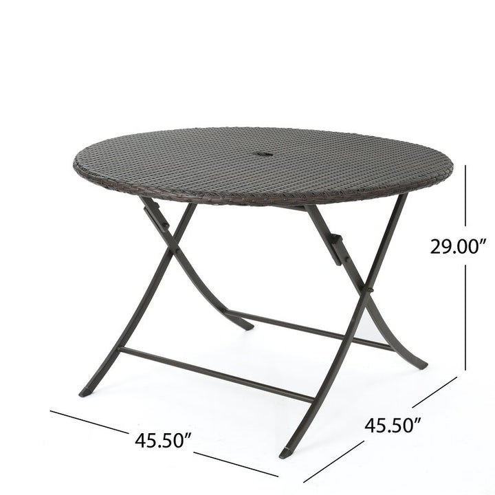 Dreamline Outdoor Garden Patio Dining Set 4 Chairs and 1 Table Set Outdoor Furniture (Brown)