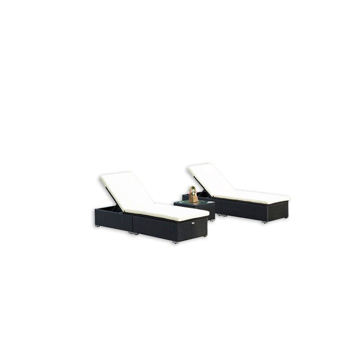 Dreamline Outdoor Furniture Poolside Lounger With Cushion Swimming Pool Lounger (Set of 2) With Side Table