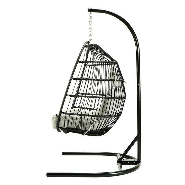Dreamline Single Seater Hanging Swing With Stand For Balcony , Garden Swing (Black)