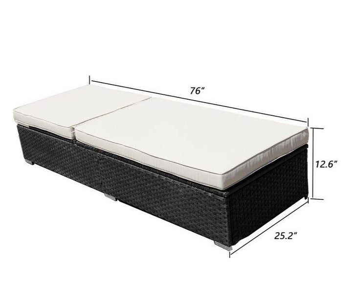 Dreamline Outdoor Furniture Poolside Lounger With Cushion Swimming Pool Lounger (Set of 2) With Side Table