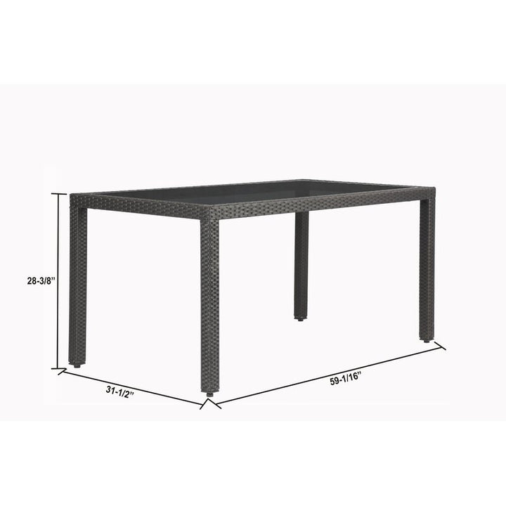 Dreamline Outdoor Garden Patio Dining Set 1+6 6 Chairs and 1 Table Set Outdoor Furniture (Black)
