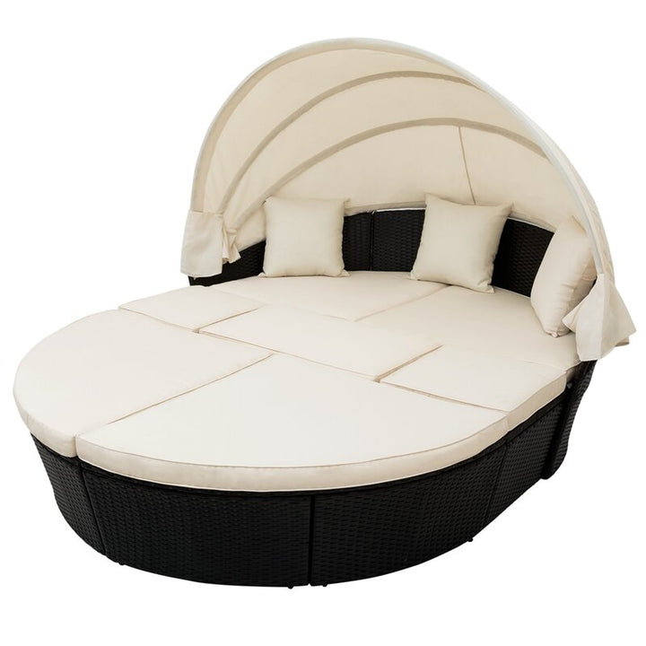 Dreamline Outdoor Furniture Poolside Sunbed With Cushion Daybed (Black)