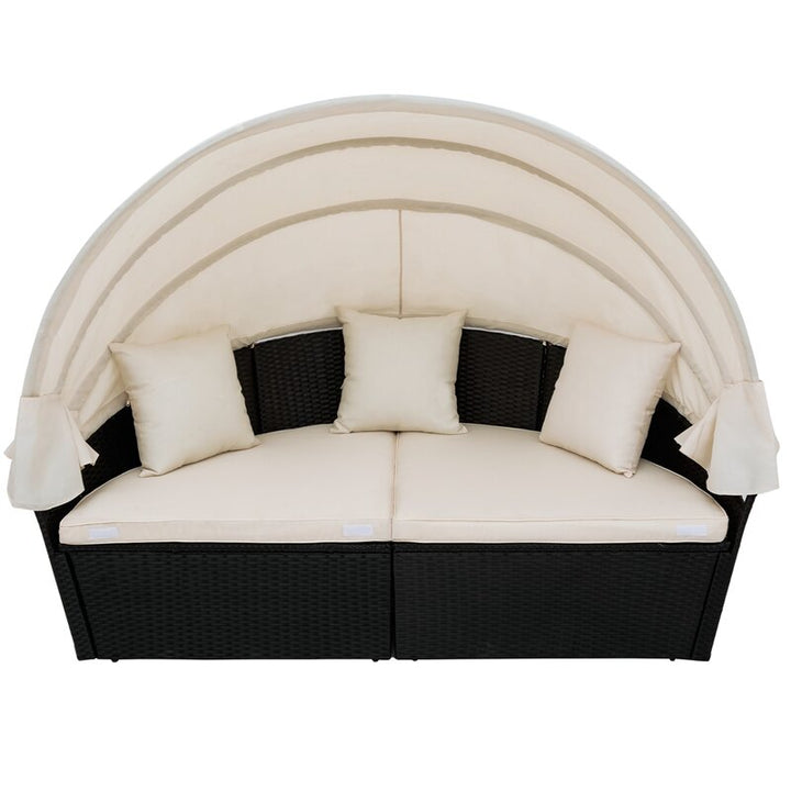 Dreamline Outdoor Furniture Poolside Sunbed With Cushion Daybed (Black)