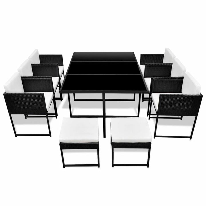 Dreamline Outdoor Garden Patio Dining Set 6 Chairs, 4 Ottoman and 1 Table Set Outdoor Furniture