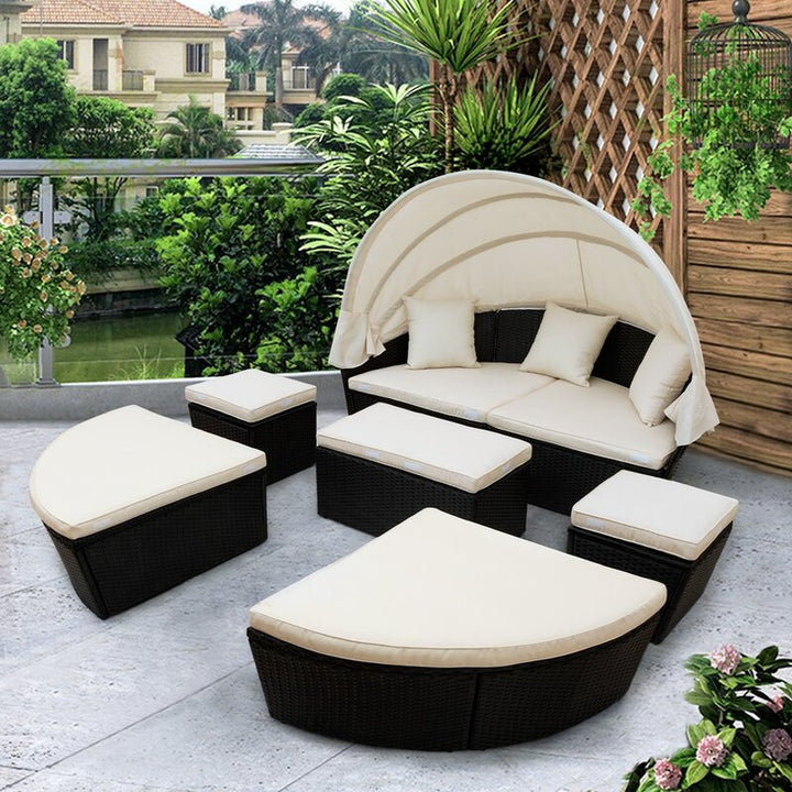 Dreamline Outdoor Furniture Poolside Sunbed With Cushion Daybed (Black)
