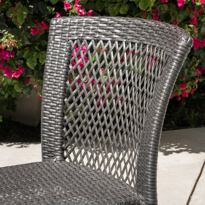 Dreamline Outdoor Garden Patio Dining Set 4 Chairs and 1 Table Set Outdoor Furniture (Brown)
