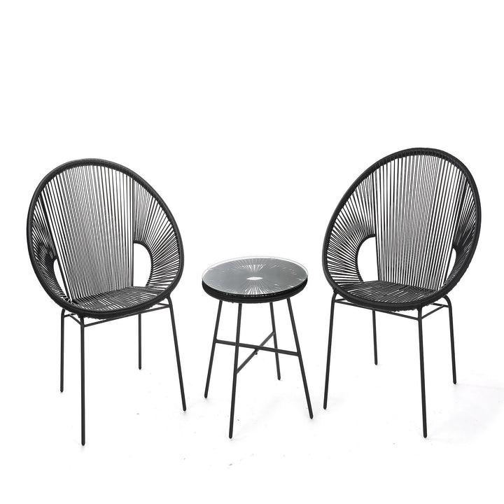 Dreamline Outdoor Furniture Garden Patio Seating Set 1+2 2 Chairs and Table Set Balcony Furniture Coffee Table Set