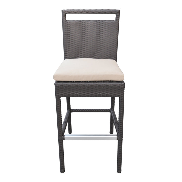 Manfredo Outdoor Patio Bar Sets 4 Chairs and 1 Table (Dark Brown)