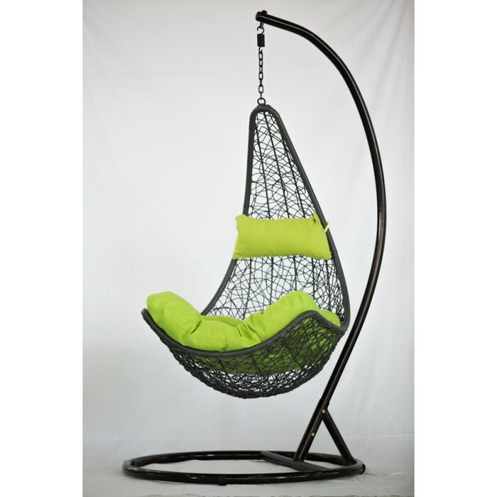 Allesi Single Seater Hanging Swing With Stand For Balcony , Garden Swing (Dark Brown)