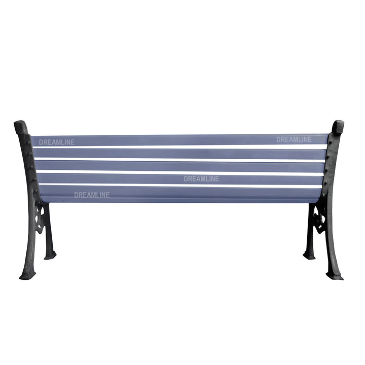 Wick Cast Iron 3 Seater Garden Bench for Outdoor Park - (Black + Grey)
