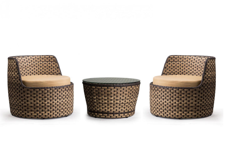 Dreamline Outdoor Furniture Garden Patio Seating Set 1+2 2 Chairs and Table Set Balcony Furniture Coffee Table Set
