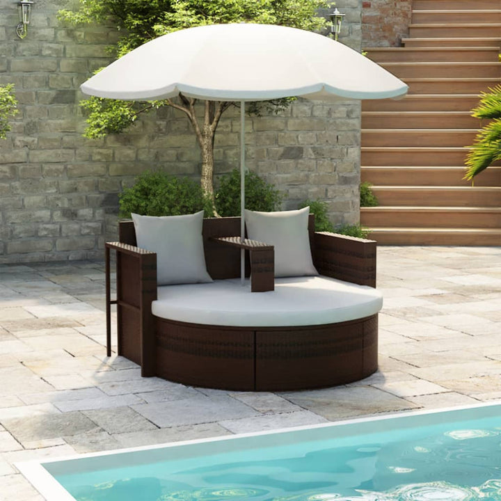 Dreamline Outdoor Furniture Poolside Sunbed With Cushion Daybed (Brown)