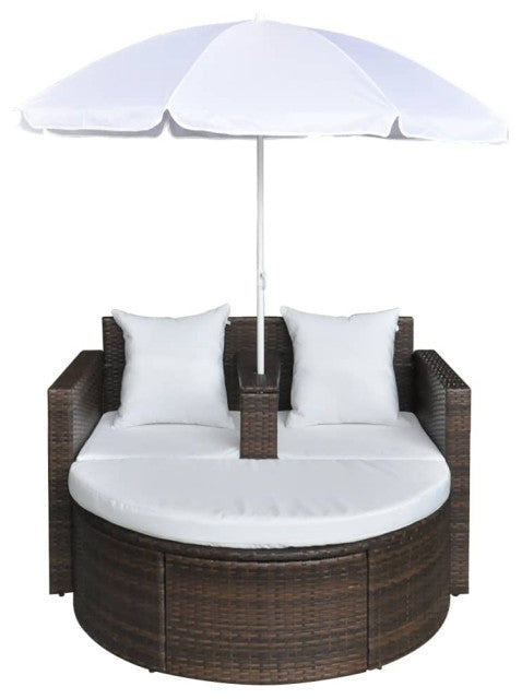 Dreamline Outdoor Furniture Poolside Sunbed With Cushion Daybed (Brown)