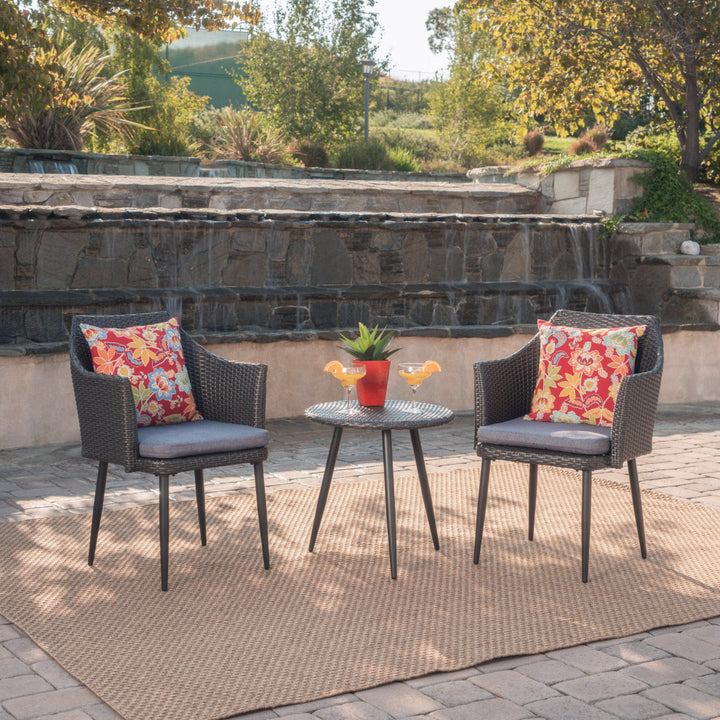 Camo Outdoor Patio Seating Set 2 Chairs and 1 Table Set (Black)