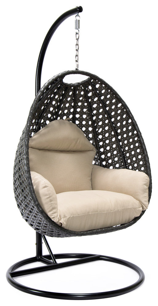 Blox Single Seater Hanging Swing With Stand For Balcony , Garden (Dark Grey)