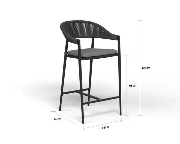 Revan Outdoor Bar Sets 4 Chairs and 1 Table Patio Bar Set (Dark Grey)