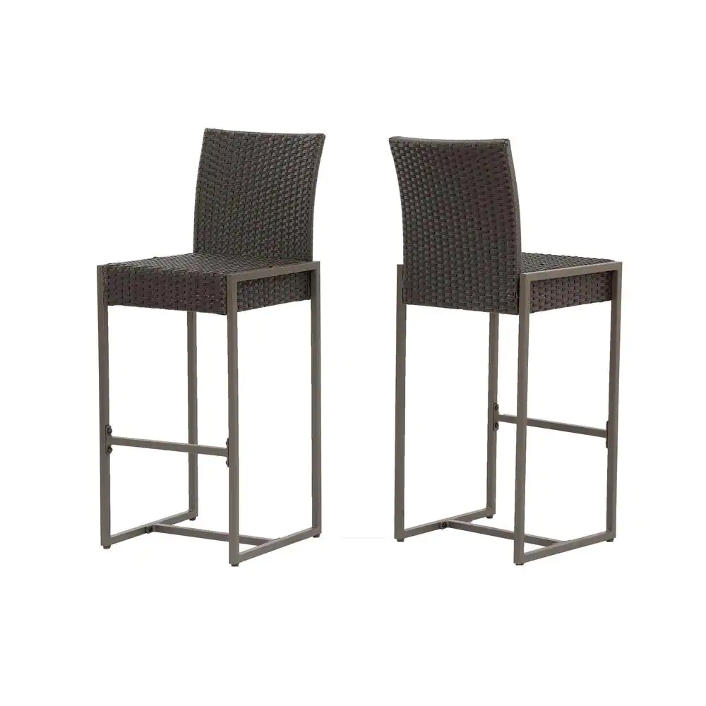 Retti Outdoor Patio Bar Chair 2 Chairs For Balcony (Brown)