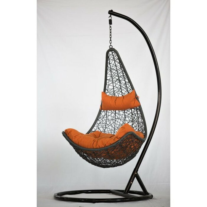 Allesi Single Seater Hanging Swing With Stand For Balcony , Garden Swing (Dark Brown)