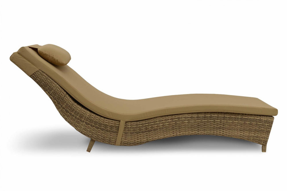 Dreamline Outdoor Furniture Poolside Lounger With Cushion (Brown) Swimming Pool Lounger