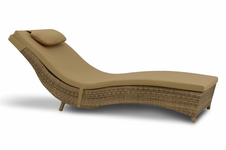 Dreamline Outdoor Furniture Poolside Lounger With Cushion (Brown) Swimming Pool Lounger