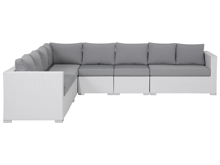 Ulva Outdoor Sofa Set 8 Seater , Single Seater and 2 Center Table Set (White)